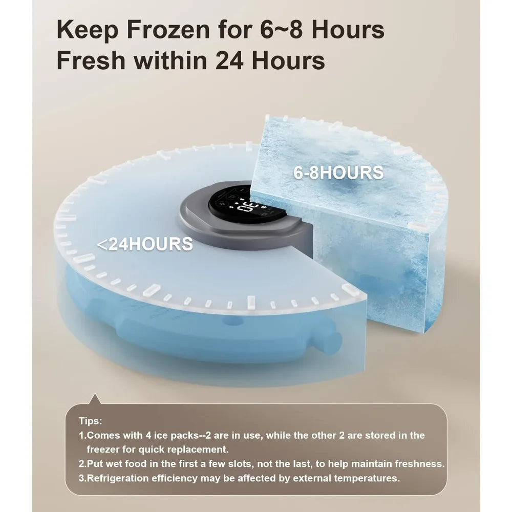 Free Delivery - Automatic Cat Feeder Cordless - Automatic Cat Food Dispenser for Wet Moist Food Rechargeable Auto Feede