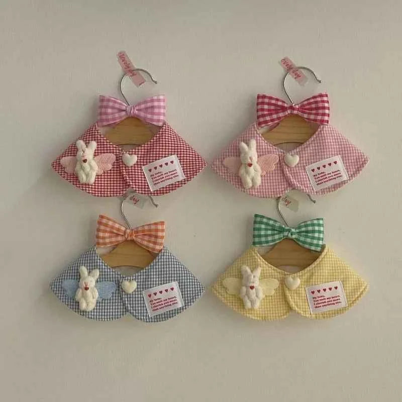 JOANINPET Cute Plaid Rabbit Cape Dog Cat Fleece Scarf Accessories