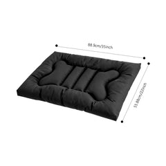 Chew Proof Dog Bed, Indestructible for Large Size Durable Dog Crate Pad, Waterproof & Washable Tough Kennel Pet Mats, Suitable for Aggressive Chewers (Black, L-35*22in)