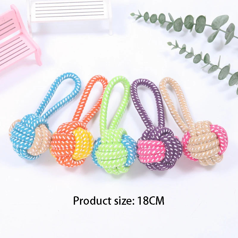 VZZ Interactive Cotton Rope Mini Dog Toy Ball Chew
