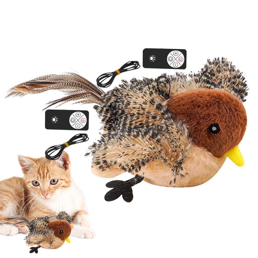 Remote Control Chirping Bird Toy For Kitten Interactive Cat Companion