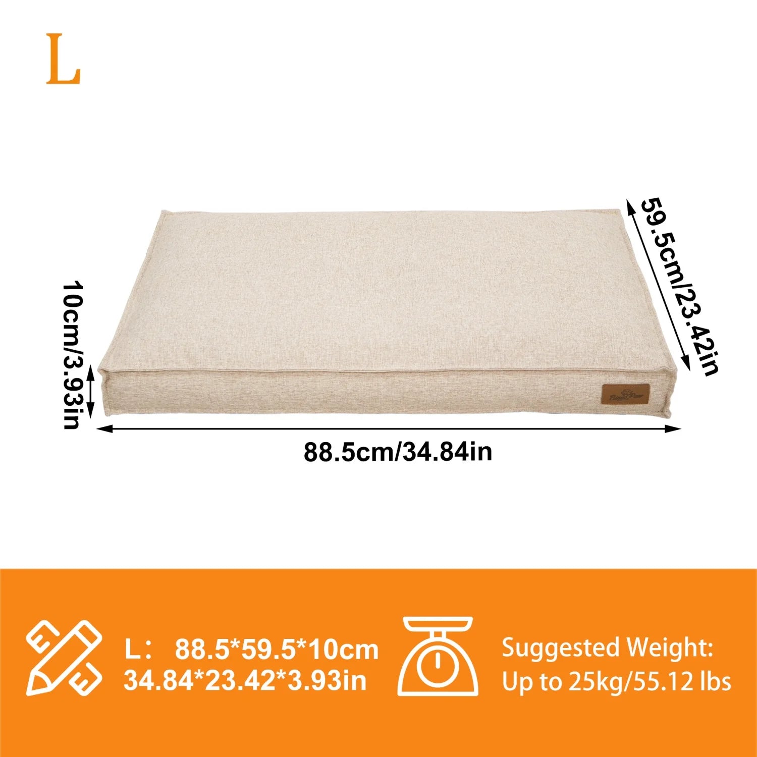 M/L/XL/2XL Dog Beds Cozy Cushion for Medium Large Dogs Rectangular Pet Bed Sleep Mat with Linen Cover Foam Base Waterproof Lining