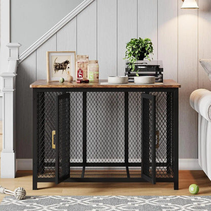 48 Inch Large Dog Crate Furniture with Top Access Door,Heavy Duty Wooden Pet Cage for Medium to Large Dogs Up to 110 Lbs