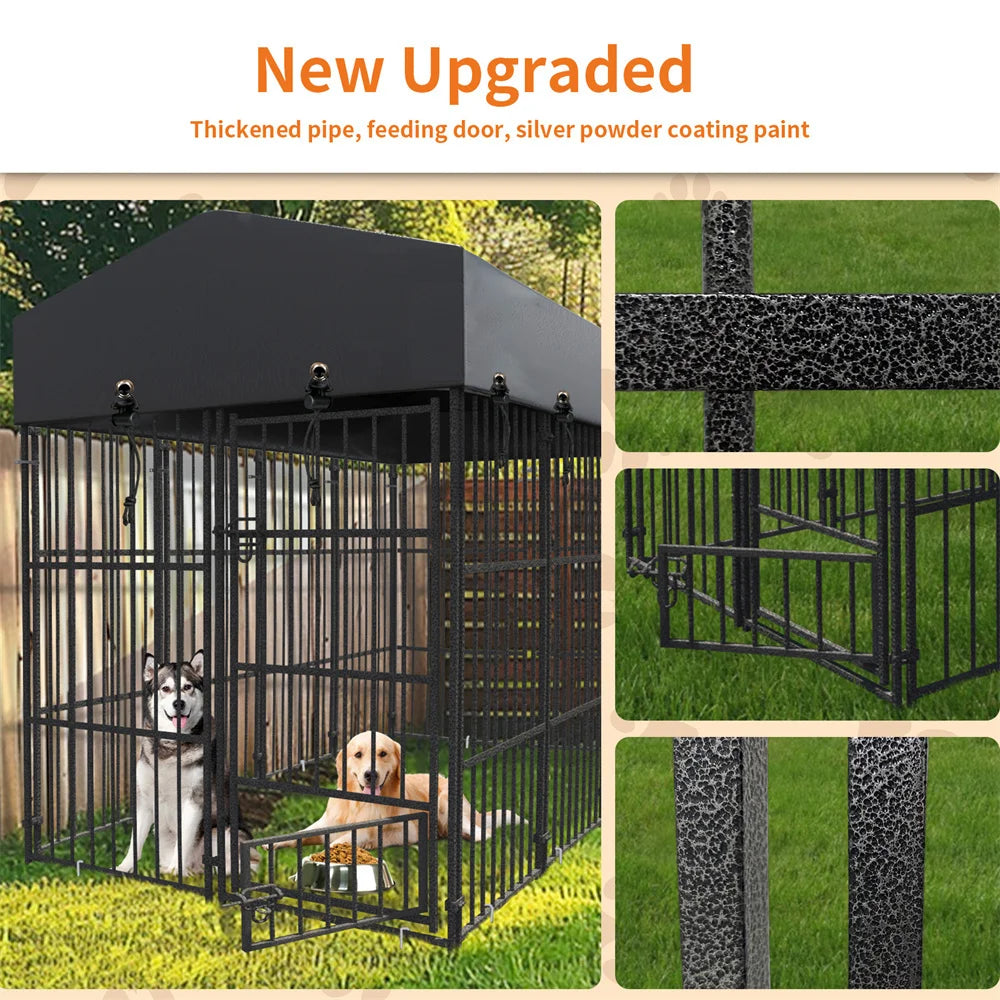 BORWARTH Heavy Duty Dog Kennel Welded Metal Playpen Enclosure