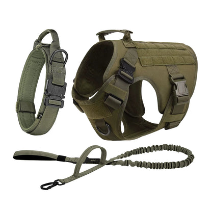 PETRAVEL Tactical Dog Harness Leash Molle Pouches For German Shepherds