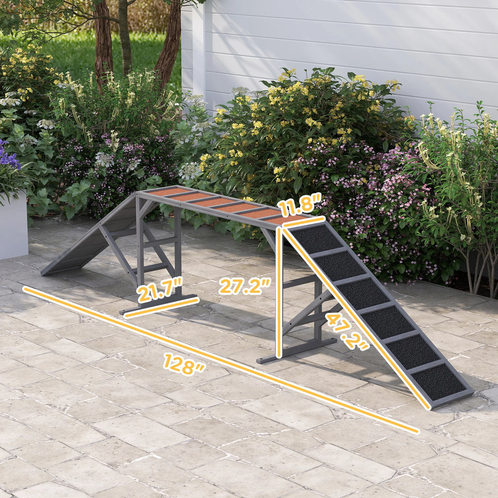 Dog Agility Ramp With Safety Bars And 35 Degree Slope