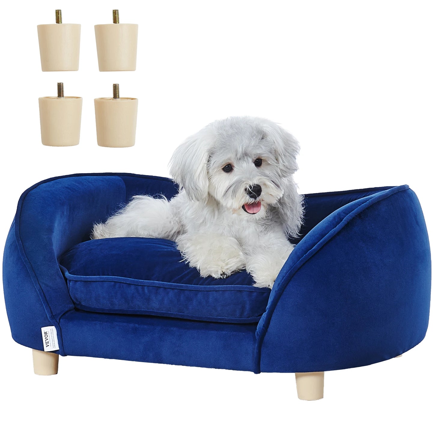 SucceBuy Velvet Pet Sofa for Dogs and Cats Living Room
