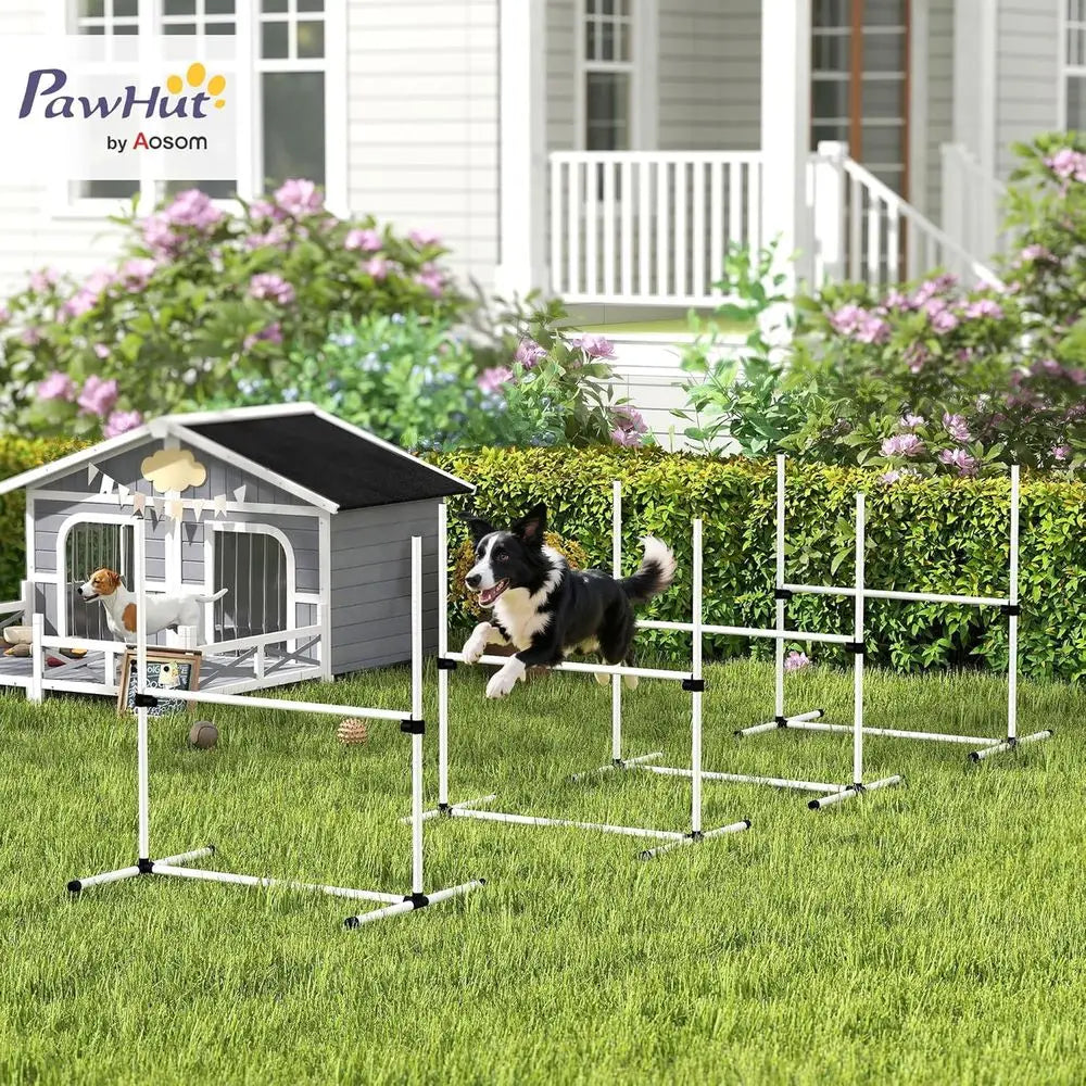 Dog Agility Training Equipment Set With Adjustable Jump Bars