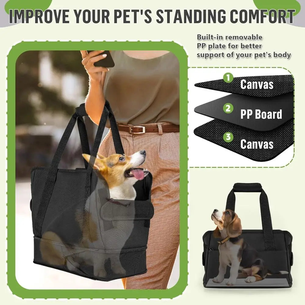 Expandable Soft Dog Carrier Bag Sling for Small Dogs
