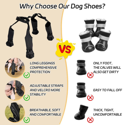Waterproof Adjustable Dog Boots for Outdoor Walking -Waterproof Dog Paw Boot Walking Dog Shoes For Rainy