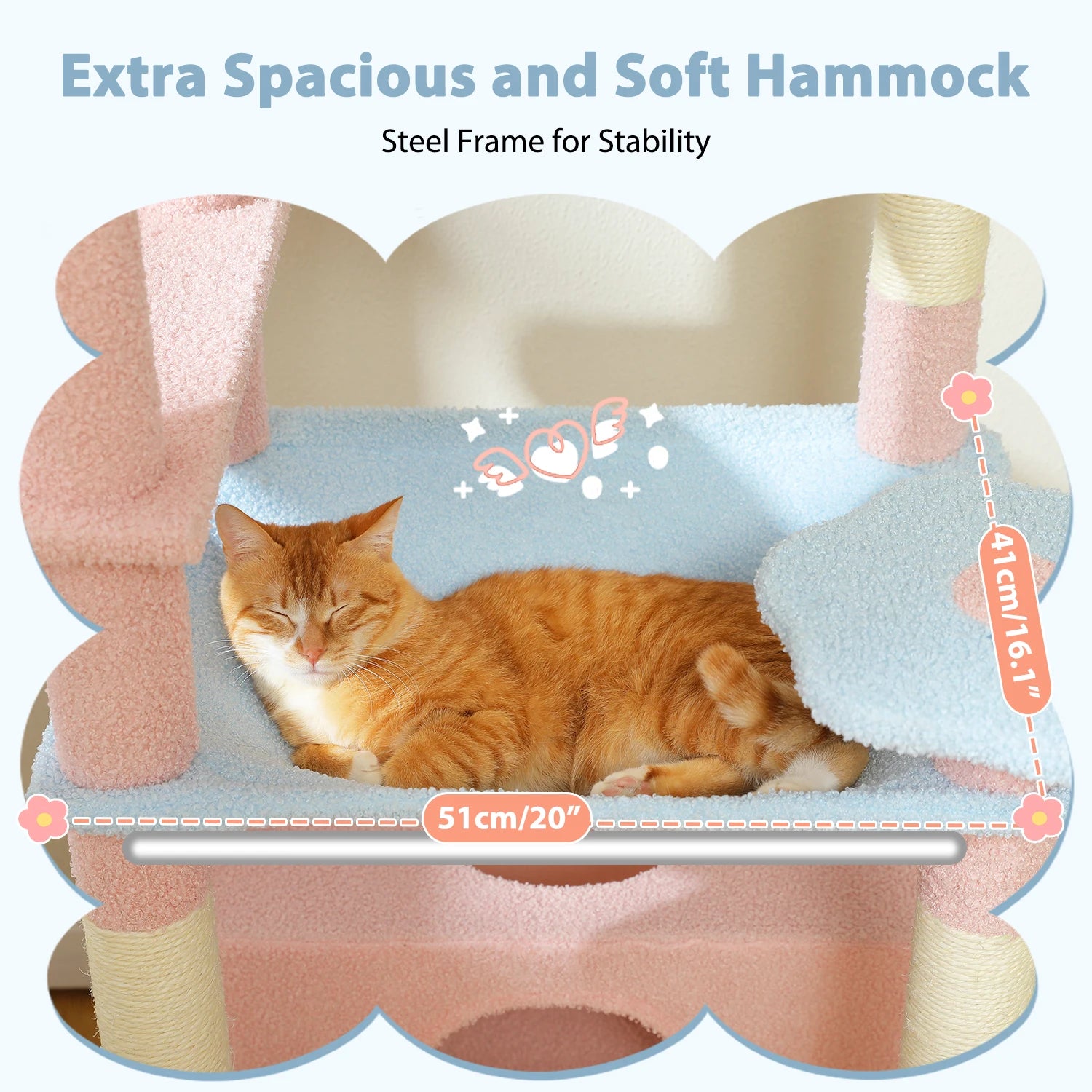 PETEPELACN Cat Tree Tower With Five Tier Sisal Posts