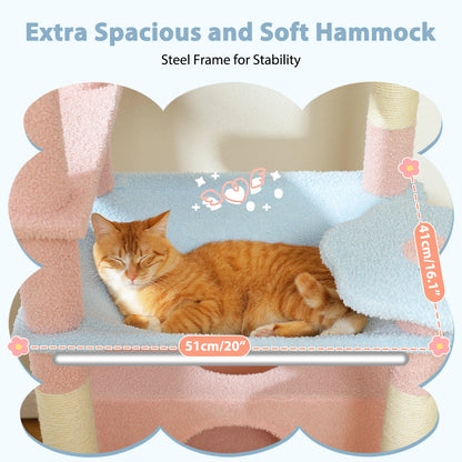 PETEPELACN Cat Tree Tower With Five Tier Sisal Posts