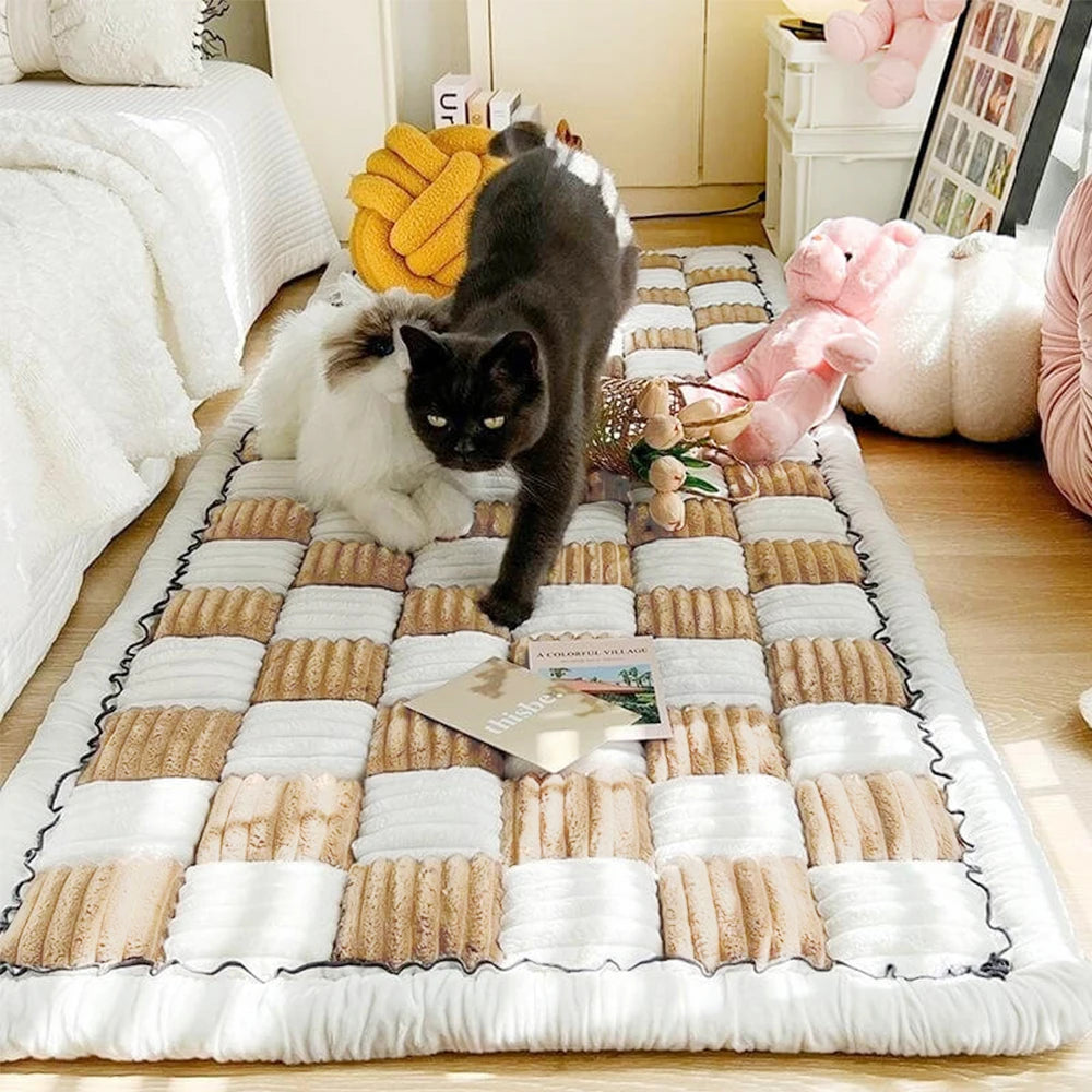 Petravelcn Dog Bed Mat Plaid Cover For Dogs Washable