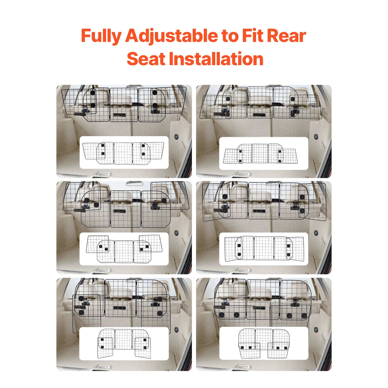 SucceBuy Dog Car Barrier Universal Fit Back Seat Pet Guard