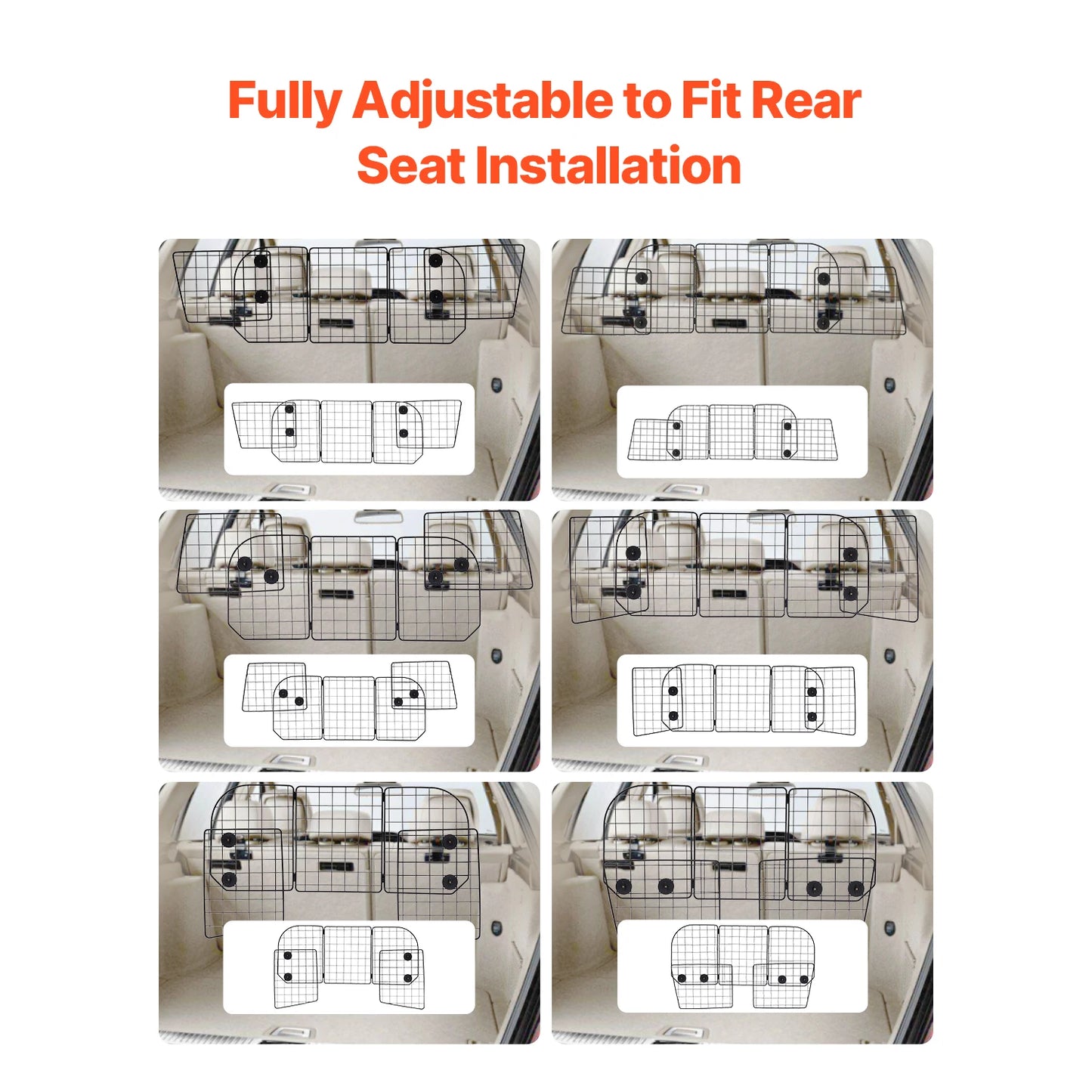 SucceBuy Heavy Duty Dog Car Barrier Universal Fit Back Seat