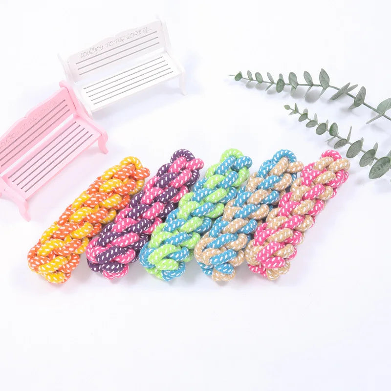 VZZ Interactive Cotton Rope Mini Dog Toy Ball Chew
