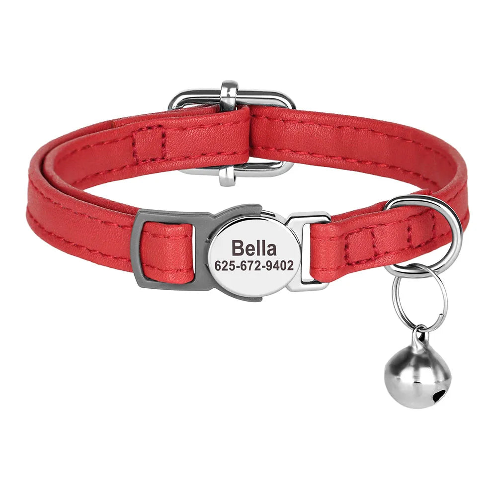 Free personalized kitten collar, engraved with pet dog's name, anti-lost, suitable for cats and small dogs, adjustable