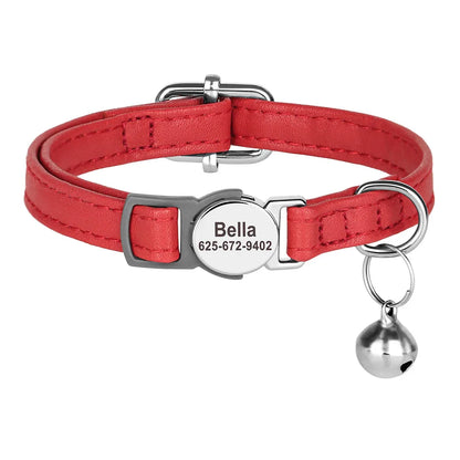 Free personalized kitten collar, engraved with pet dog's name, anti-lost, suitable for cats and small dogs, adjustable