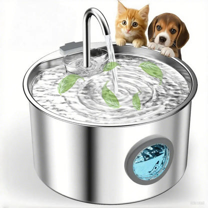 OPETH Stainless Steel Cat Water Fountain Automatic Pet Dispenser