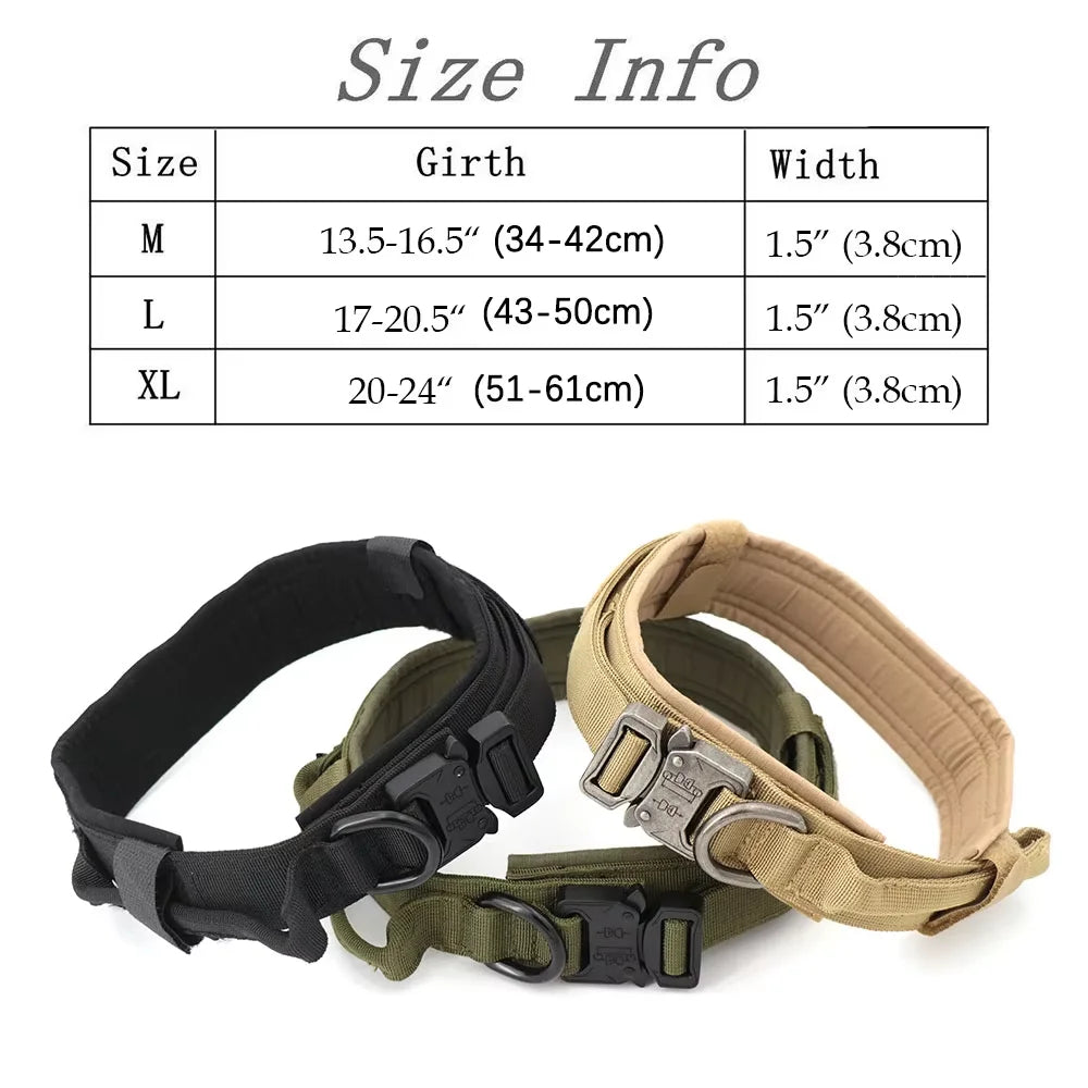 Adjustable Tactical Dog Training Collar And Leash Set Control Handle
