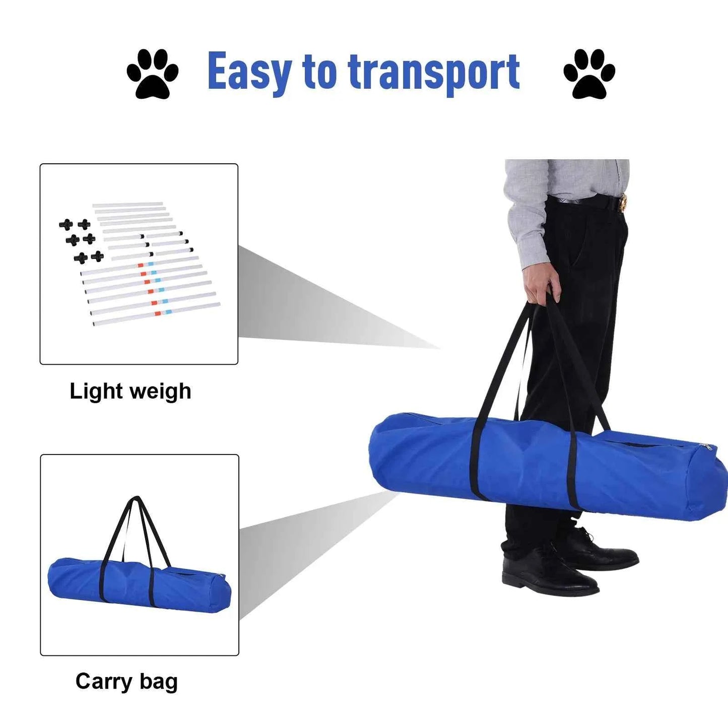 Dog Weave Pole Set Agility Starter Kit Pet Outdoor Exercise Training Set