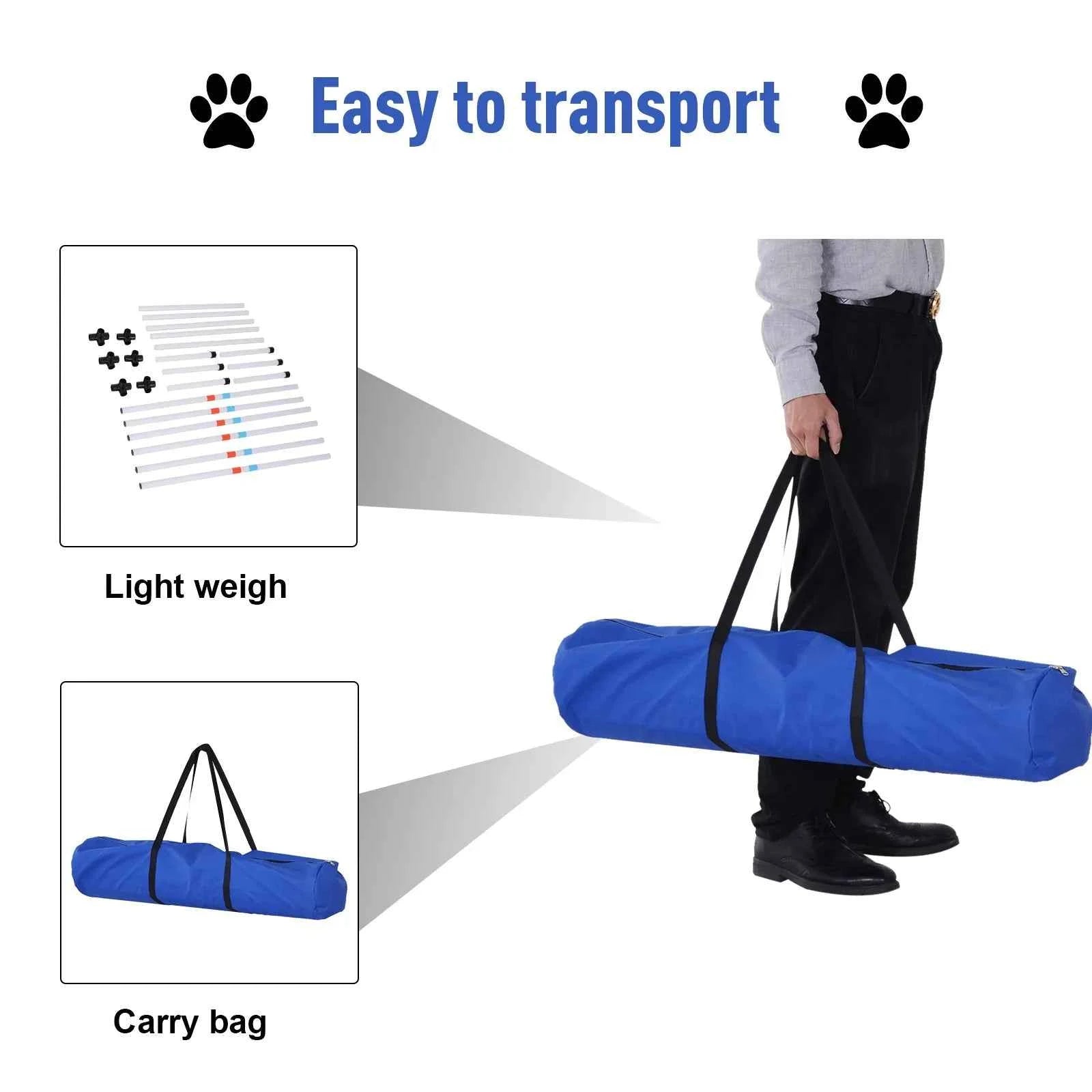 Dog Weave Pole Set Agility Starter Kit Pet Outdoor Exercise Training Set