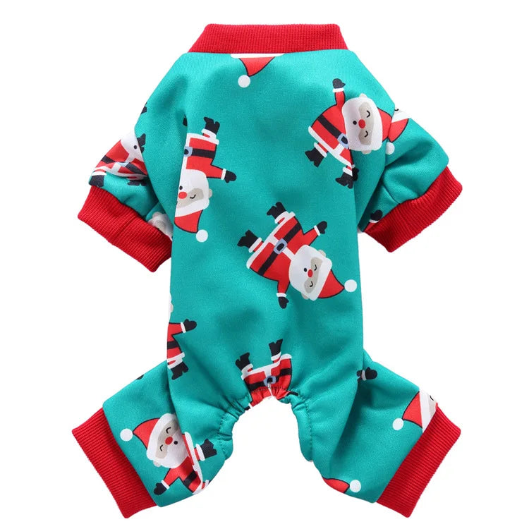 Christmas Pet Costume Reindeer Santa Snowman Dog Clothes 4 Legs Cute Puppy Outfit Festive Xmas Apparel for Small Medium Dogs