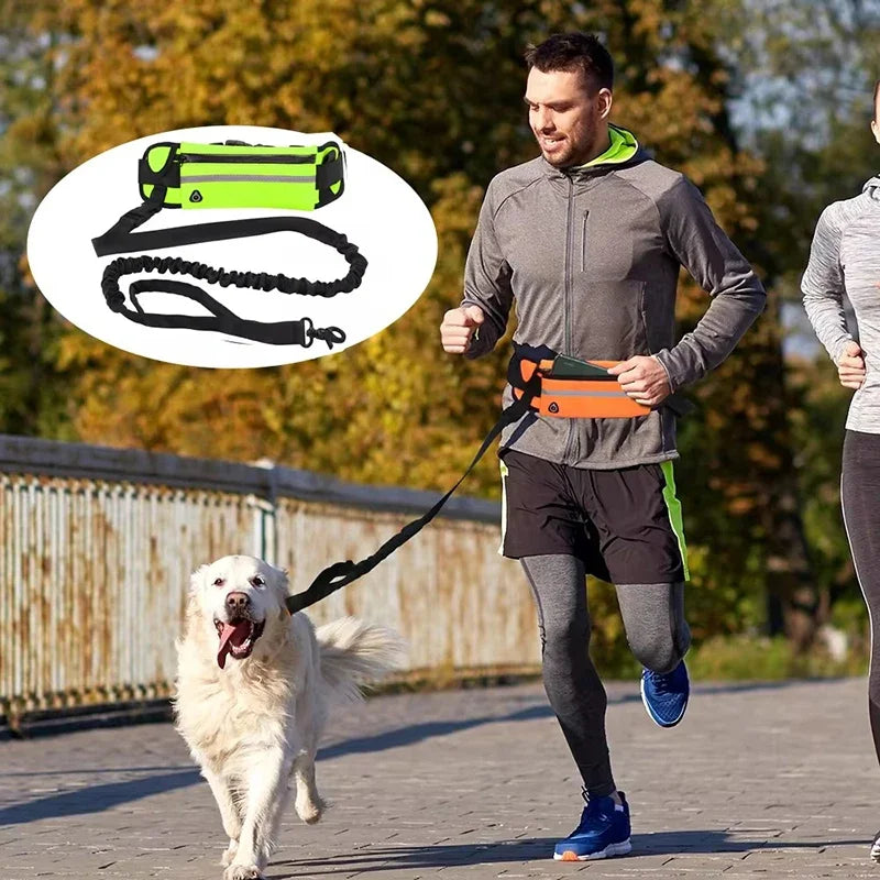 Booteely Hands Free Dog Leash Reflective Retractable With Waist Bag Belt