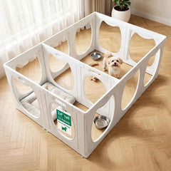 Clear Acrylic Dog Playpen, 12 Panels Indoor Puppy Fence for Small Pets
