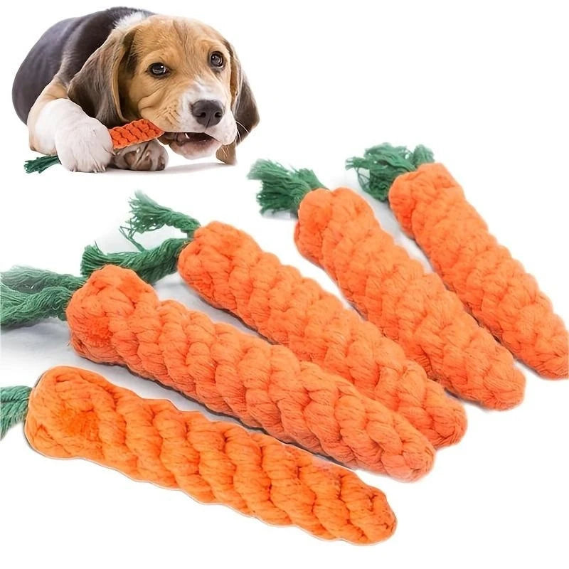 Carrot Knot Toy For Dogs Cats Premium Cotton Rope Chew