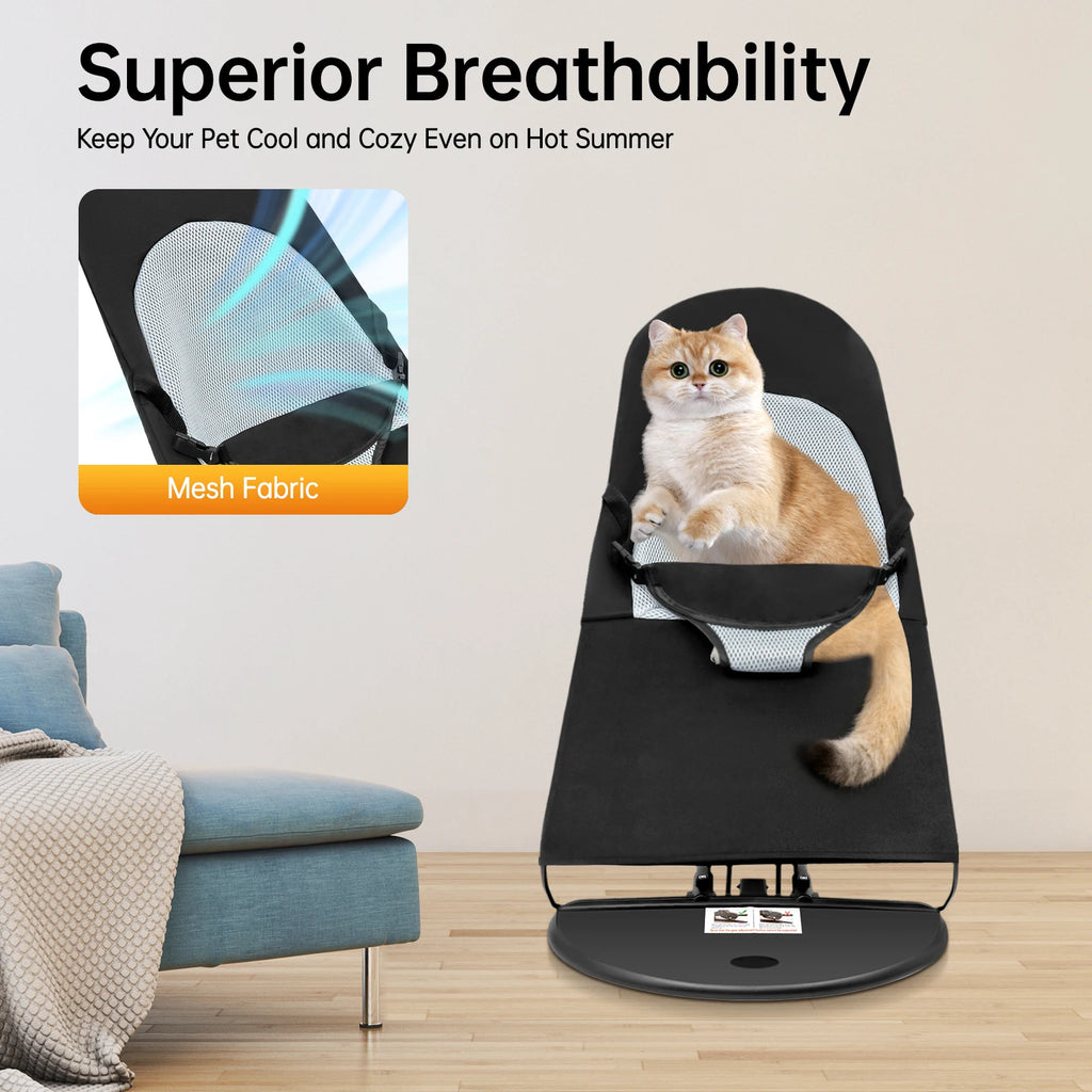 Foldable Pet Rocker Bed With Adjustable Height Stainless Steel Bracket
