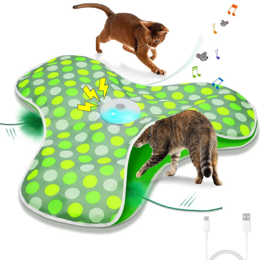 Smart Interactive Hide And Seek Cat Toy With Squeaky Mouse