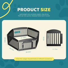 JHK Plastic Dog Playpen 6-Panel Expandable Fence For Medium Dogs