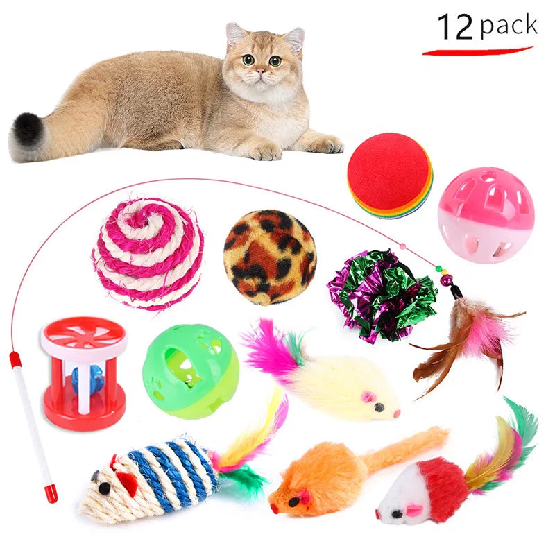 Kitten Toys Variety Pack Cat Toys Set Sisal Mouse Bell