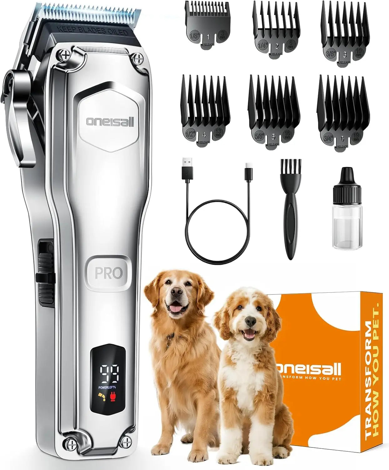 Low Noise Dog Clippers For Thick Hair With Stainless Blade