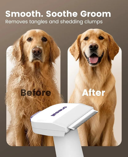 Pet Hair Vacuum Grooming Kit, 15000Pa Suction Low Noise, 1.5L Dust Cup for Home Cleaning