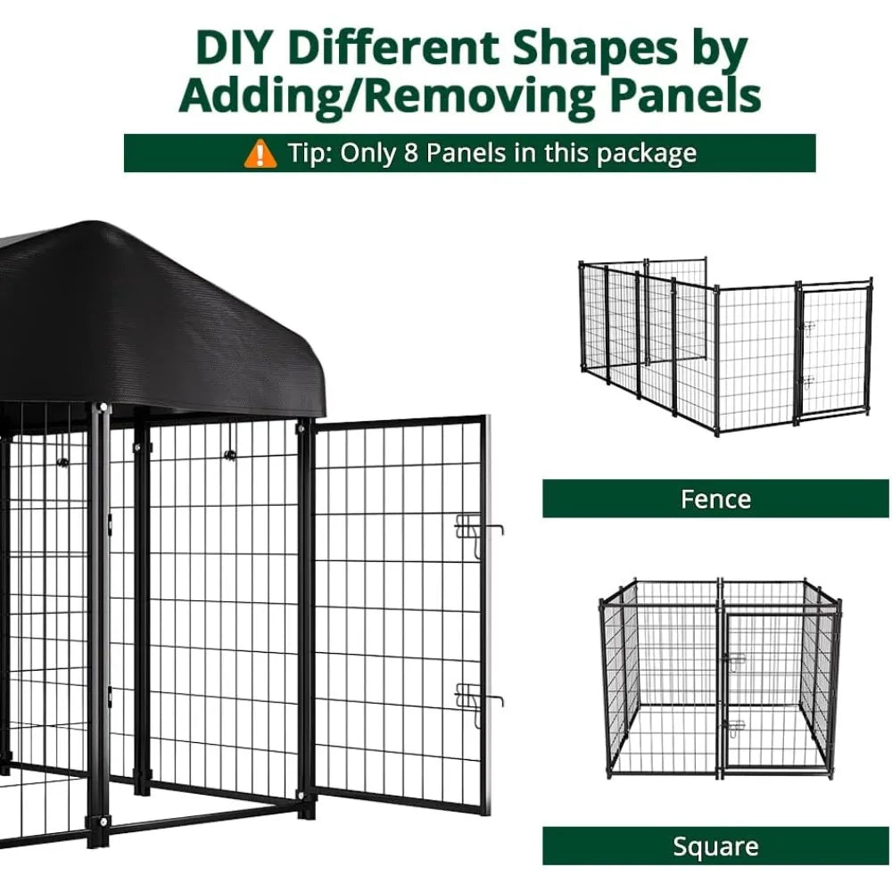Outdoor Dog Kennel House With Durable Waterproof Roof