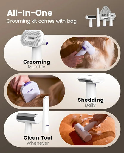 Pet Hair Vacuum Grooming Kit, 15000Pa Suction Low Noise, 1.5L Dust Cup for Home Cleaning