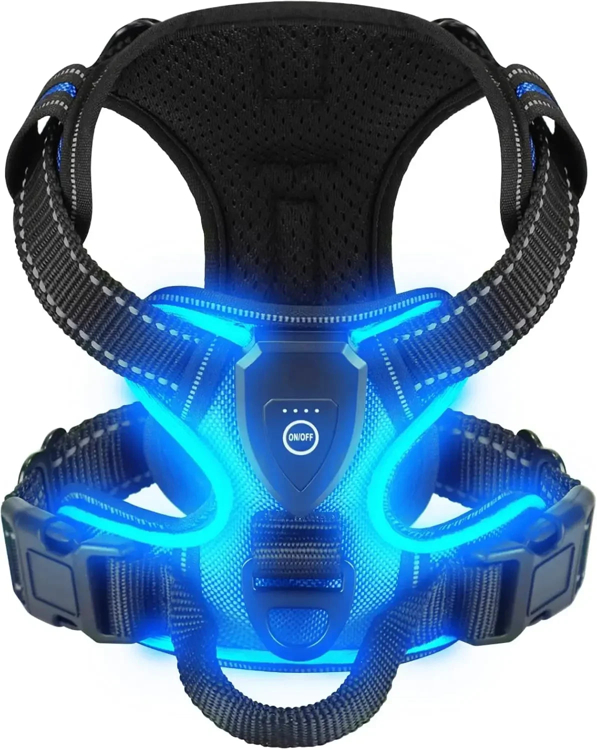 NONECN Led Luminous Dog Harness No Pull Adjustable Rechargeable Pet Vest Harness