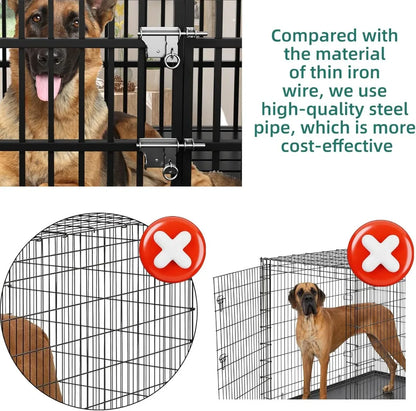 HeavyDuty Dog Crate With Mat For Dogs Double Door Design