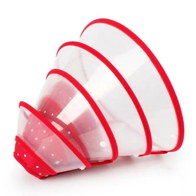 Closure Adjustable Pet Cone Collar For Dogs And Cats Recovery