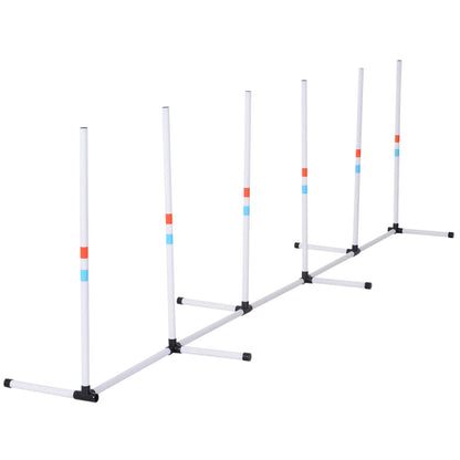 Dog Weave Pole Set Agility Starter Kit Pet Outdoor Exercise Training Set