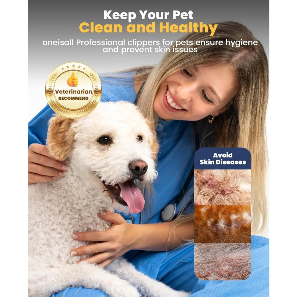 XMSJ Dog Grooming Kit For Coats Low Noise Cordless Clippers