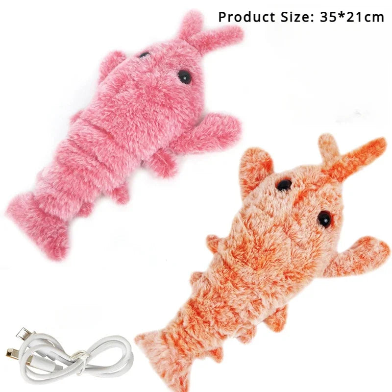 Cat Toys Electric Lobster USB Rechargeable Jumping Plush Toy