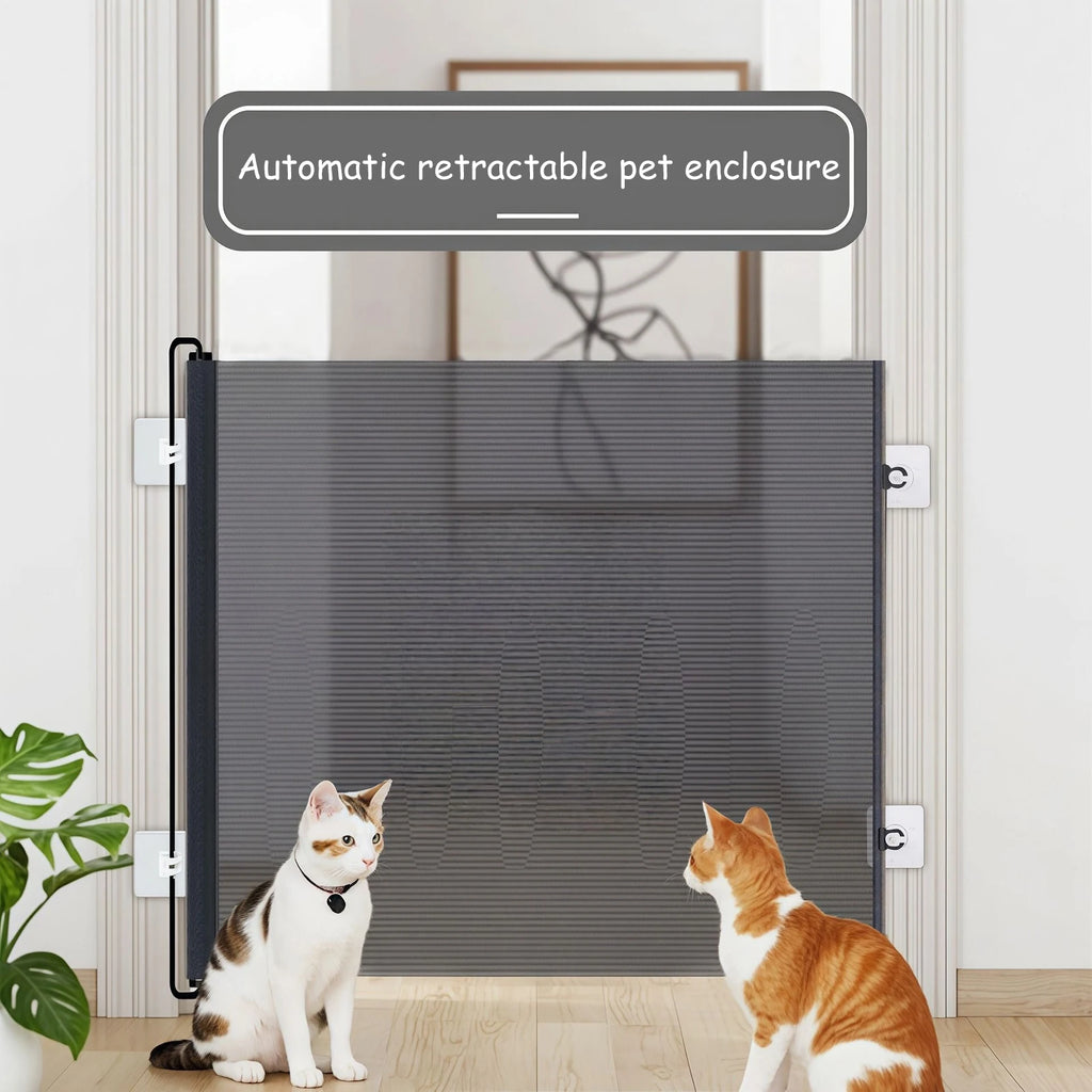 Expandable Automatic Dog Fence Gate Mesh Anti Jump Barrier Pets