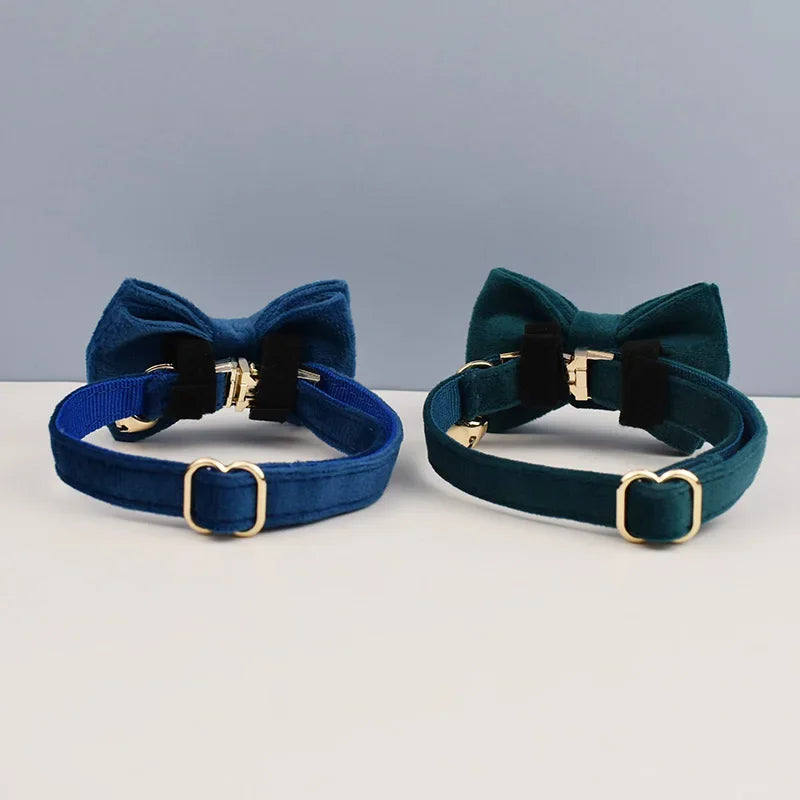 NONED Bowknot Cat Collar With Bell Engraving ID Tag