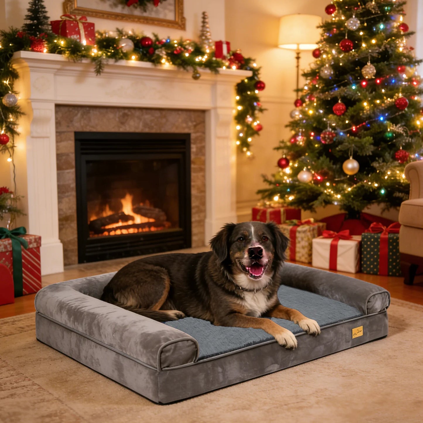 BORWART Calming Dog Bed Orthopedic Memory Foam Sofa Waterproof Cover