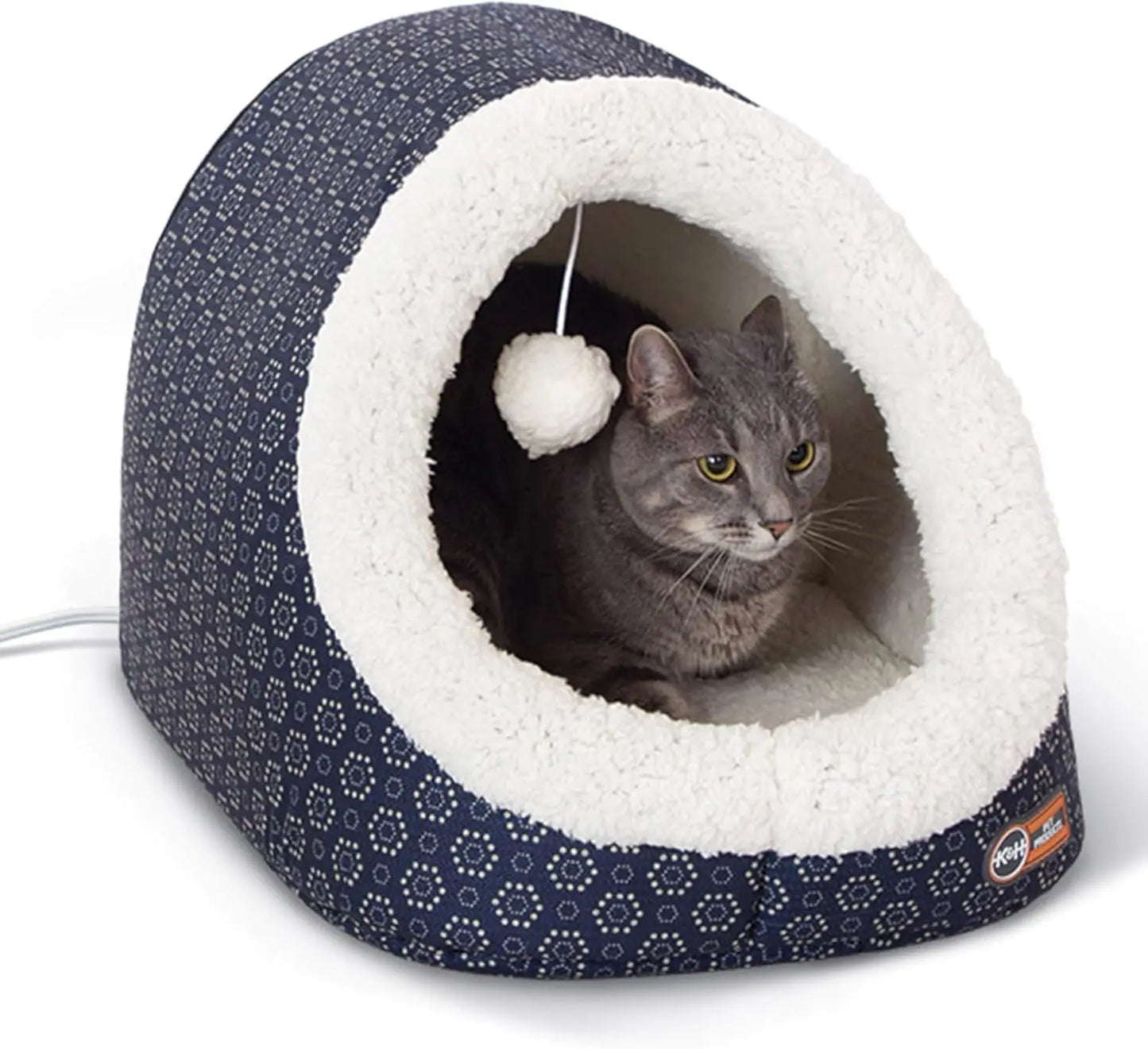 Heated Cat Cave Bed Collapsible Pet Tent and Machine Washable