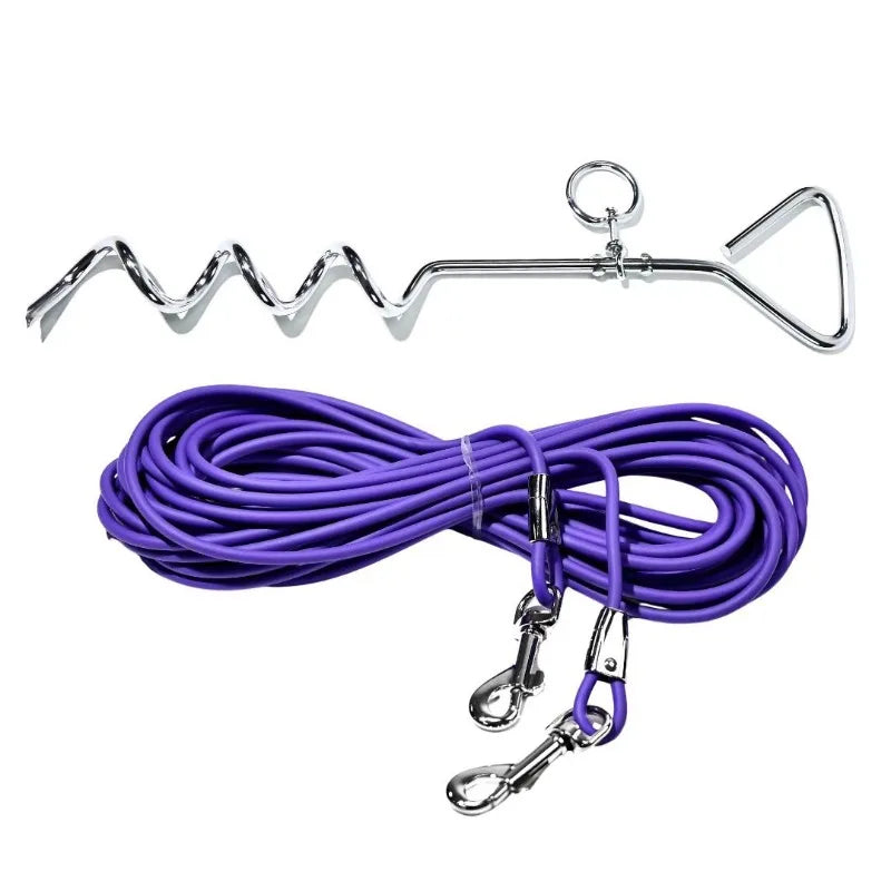 ZhejiangDog Heavy Duty Dog Tie Out Cable With Ground Stake