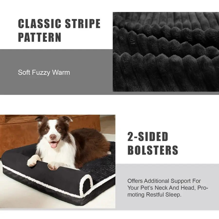 Orthopedic Dog Bed Waterproof NonSlip Bolster Comfort Crate Sleep